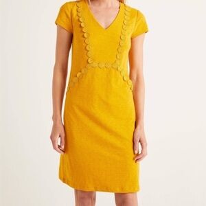 Boden Yellow V-Neck Dress